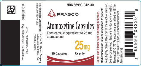 PACKAGE LABEL - Atomoxetine  25 mg bottle of 30

