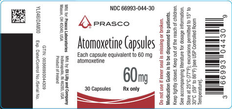 PACKAGE LABEL - Atomoxetine 60 mg bottle of 30
