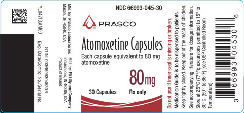 PACKAGE LABEL - Atomoxetine 80 mg bottle of 30

