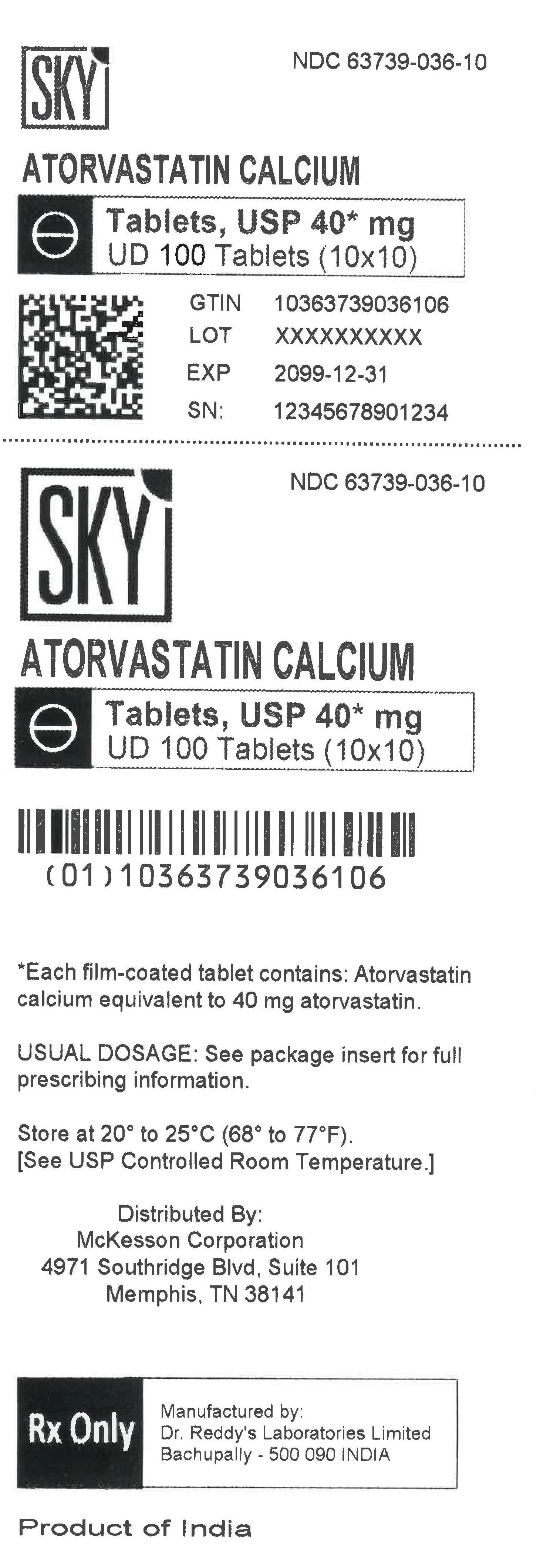 Atorvastatin Calcium Tablets USP 40 mg