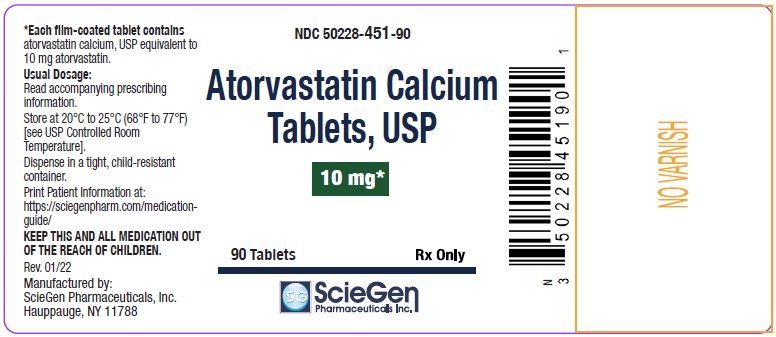 Atorvastatin Calcium Tablets 10 mg-90 capsules label