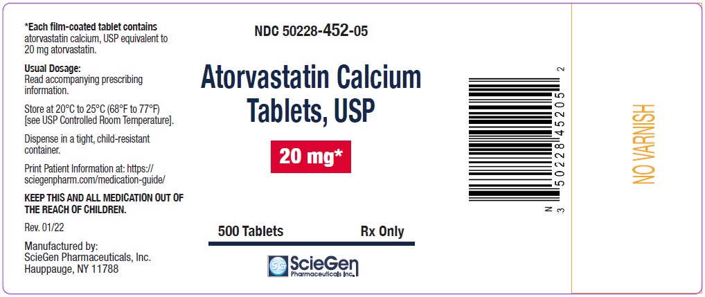 Atorvastatin Calcium Tablets 20 mg-500 Tablets label
