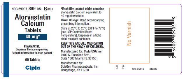 Atorvastatin Calcium Tablets 40 mg-90 Tablets label