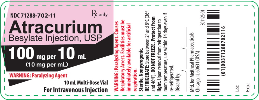 Principal Display Panel - Atracurium Besylate Injection, USP 100 mg Vial Label
