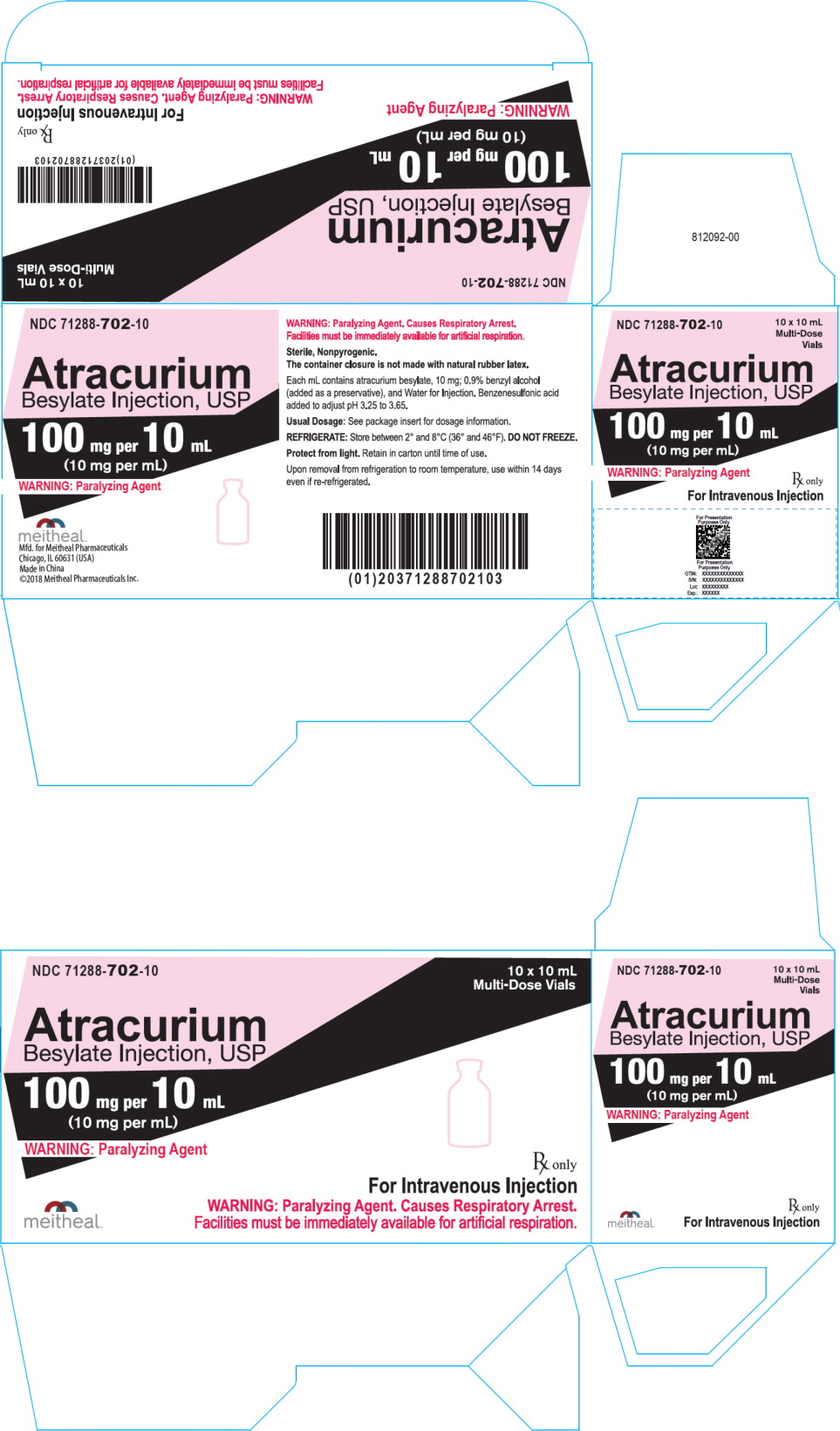 Principal Display Panel – Atracurium Besylate Injection, USP 100 mg Carton
