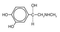 Structural formula of Epinephrine