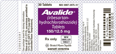 Avalide 150/12.5 mg Reduced Mass Trade Label