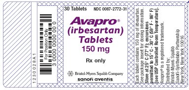 Avapro 150 mg Bottle Label