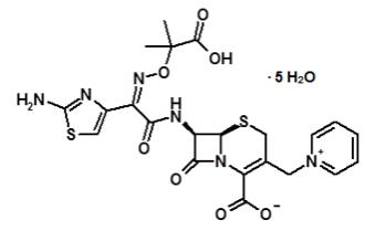 Figure 1 Chemical structure of ceftazidime pentahydrate
