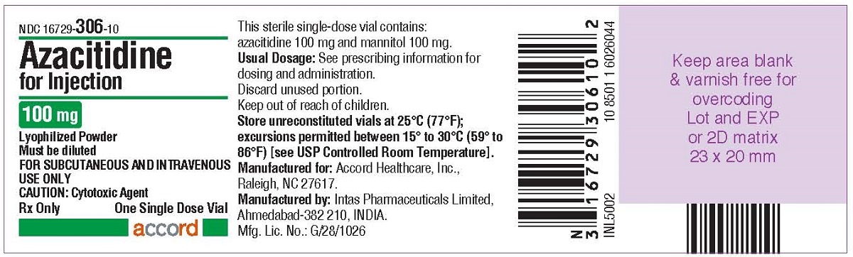 Principal Display Panel - 100 mg azacitidine-for-inj-label