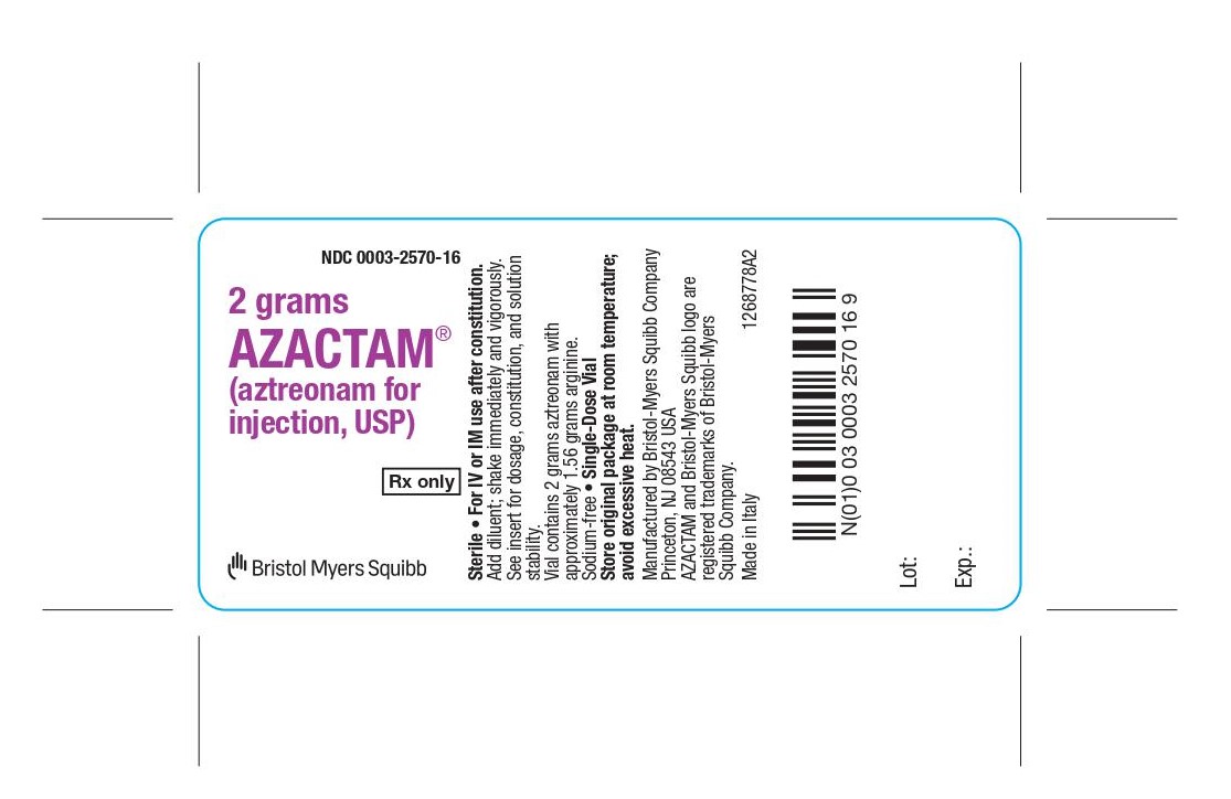 aztreonam 2 gram vial label