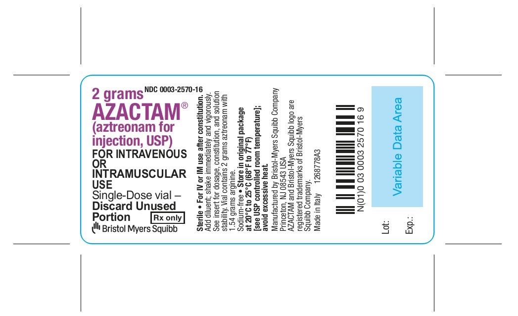 aztreonam 2 gram vial label