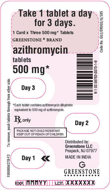 PRINCIPAL DISPLAY PANEL - 500 mg - 3 Day Blister Pack