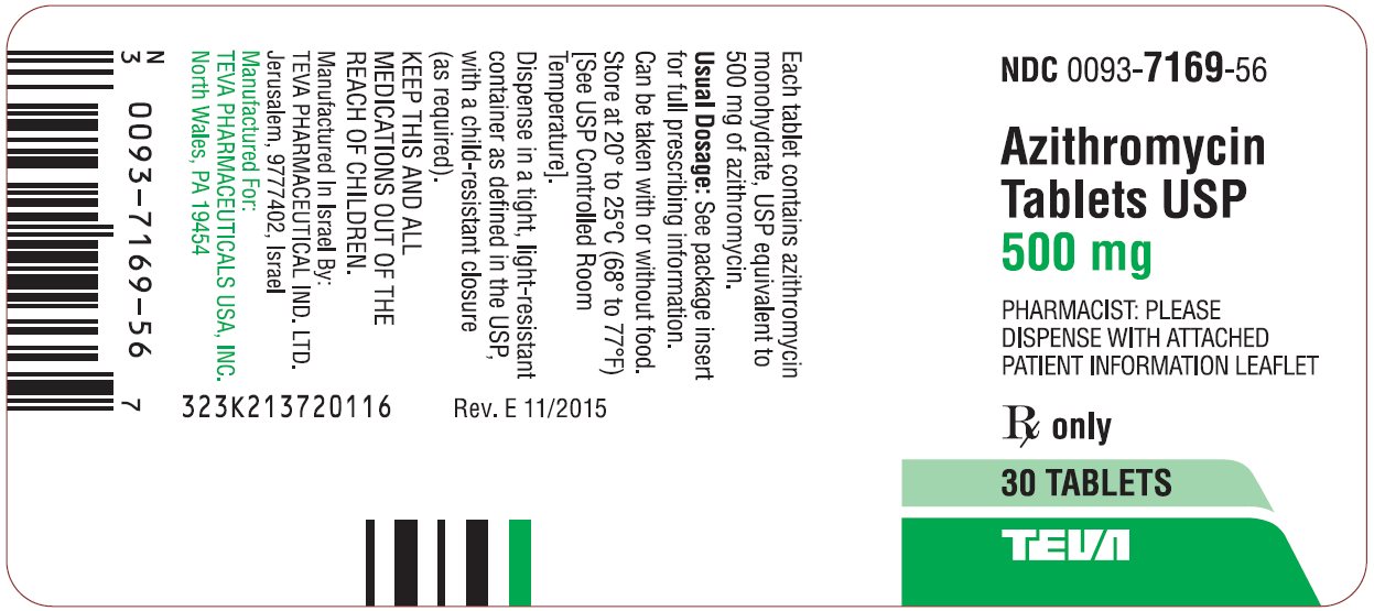 Azithromycin Tablets USP 500 mg 30s Label