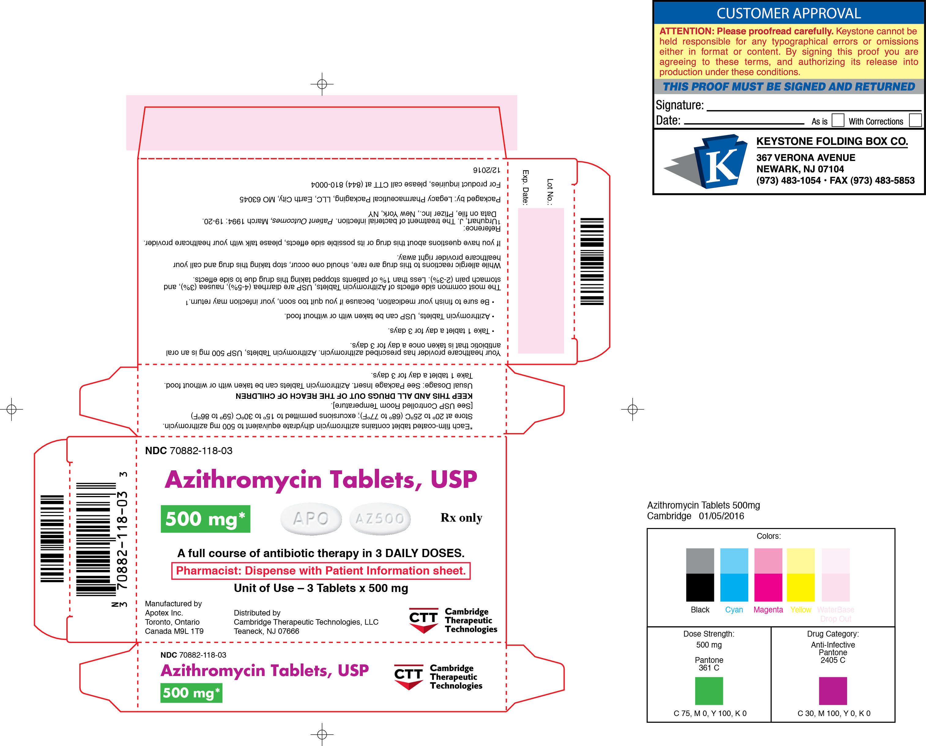 Azithromycin Tablets, USP 500 mg