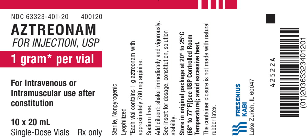 PACKAGE LABEL – PRINCIPAL DISPLAY – Aztreonam 1 gram Single Dose Vial Tray Label
