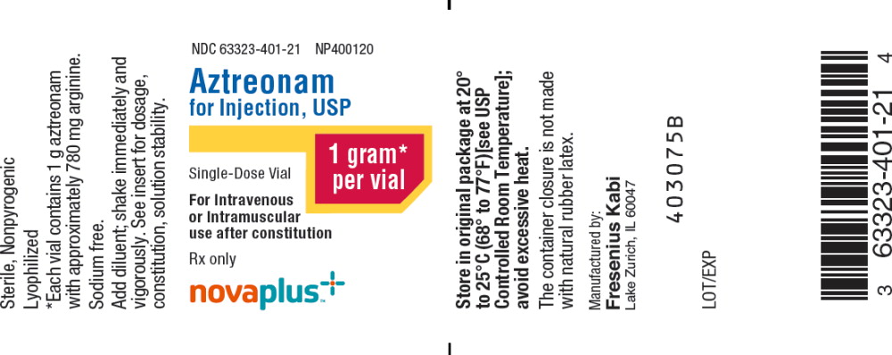 PACKAGE LABEL - PRINCIPAL DISPLAY - Aztreonam 1 gram Single Dose Vial Label
