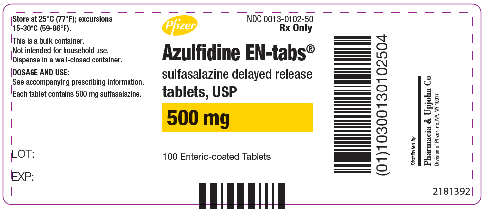 PRINCIPAL DISPLAY PANEL - 500 mg Tablet Bottle Label - NDC 0013-0102-50