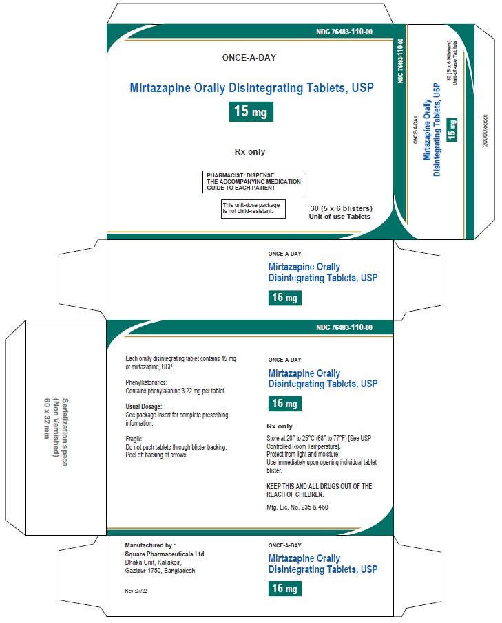 Mirtazapine Orally Disintegrating Tablets USP, 15 mg