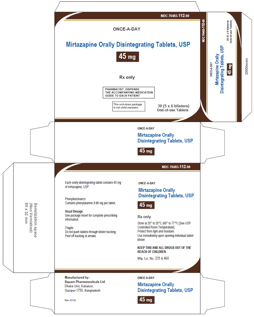 Mirtazapine Orally Disintegrating Tablets USP, 45 mg