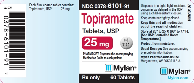 Topiramate Tablets, USP 25 mg Bottle Labels