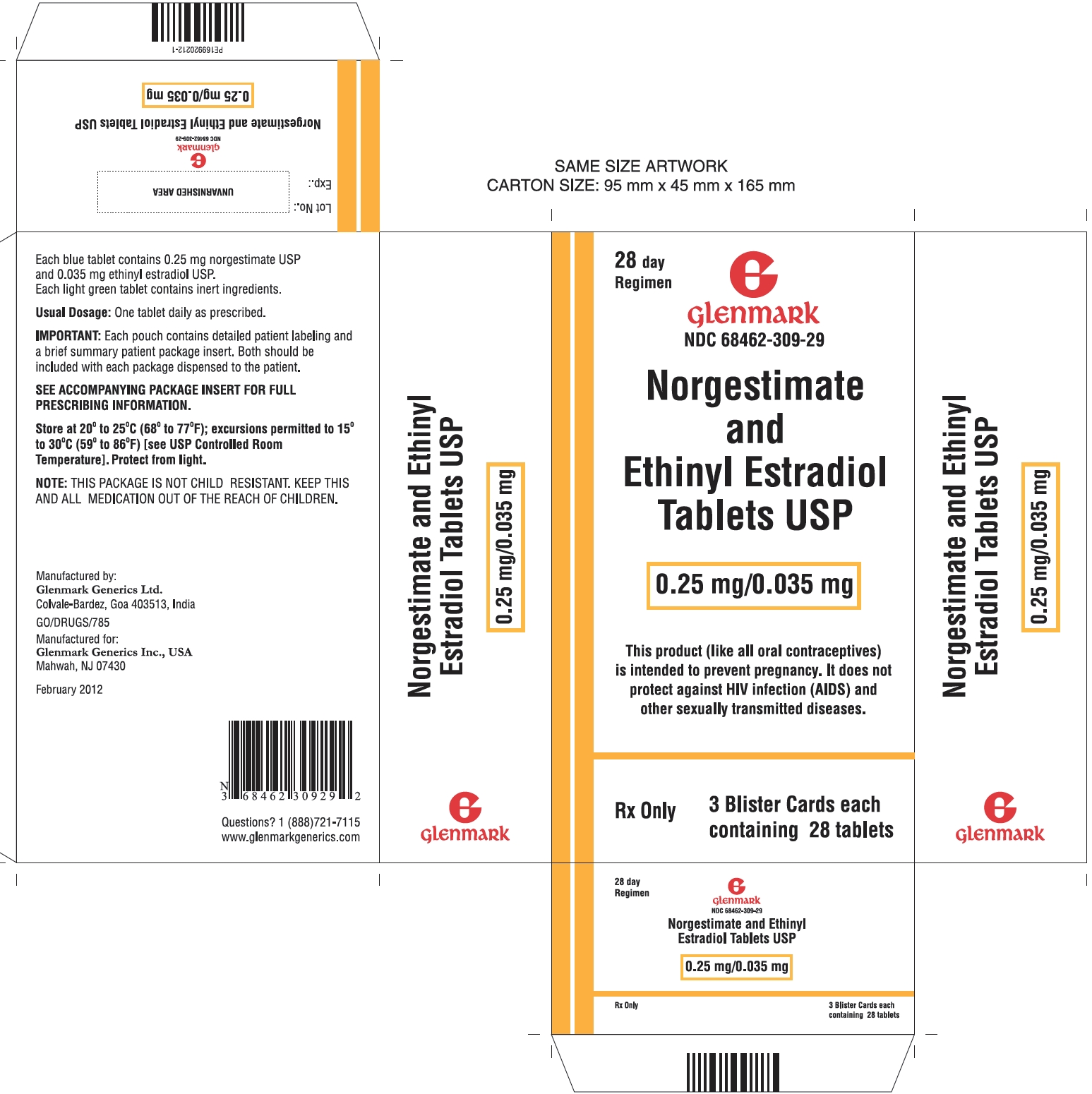  Norgestimate and Ethinyl Estradiol USP 0.25 mg/0.035 mg Carton Label