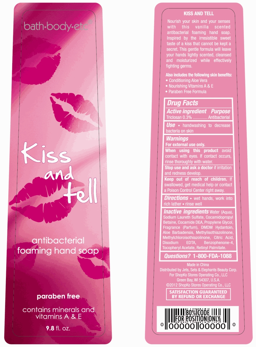 Kiss and Tell Bottle Label