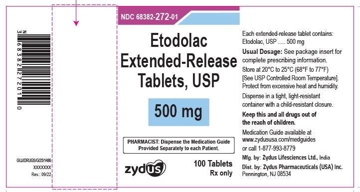 Etodolac Extended-release Tablets USP, 500 mg