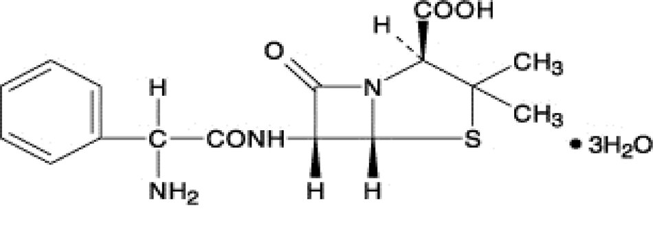 Ampicillin structural formula
