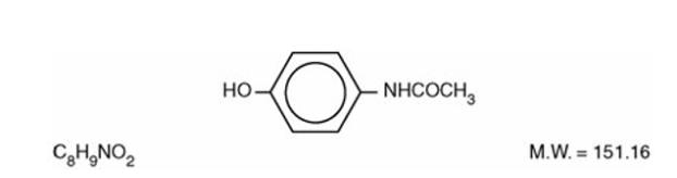 Acetaminophen (4'-hydroxyacetanilide), is a non-opiate, non-salicylate analgesic and antipyretic. It has the following structural formula: