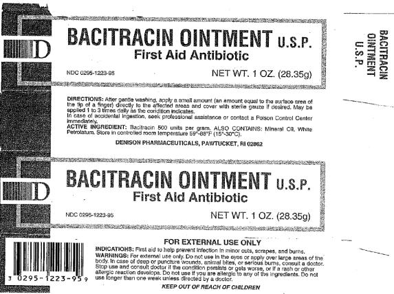 NDC 0295-1223-95
BACITRACIN OINTMENT U.S.P.
First Aid Antibiotic
NET WT. 1 OZ. (28.35g)