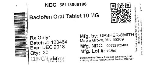 Baclofen 10mg tablet 30 count blister card