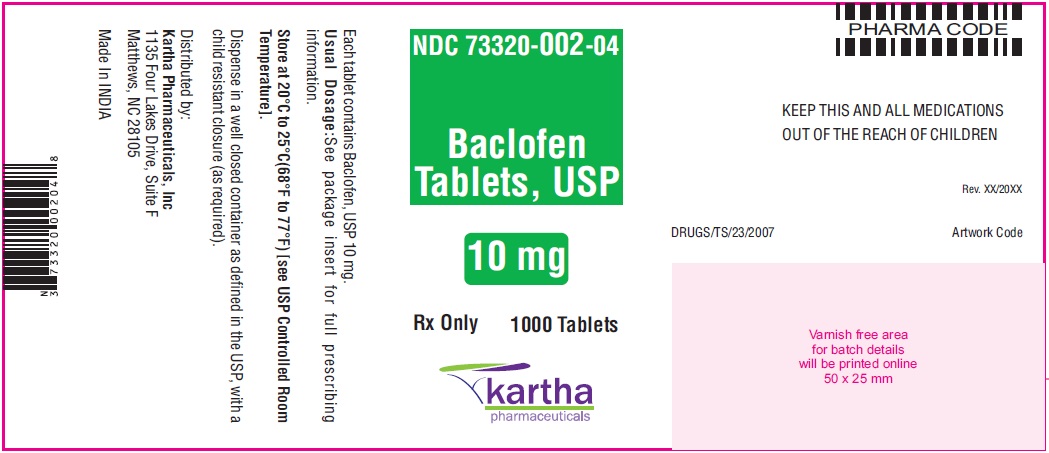 Baclofen Tablets, USP 10 mg - 1000 Tablets