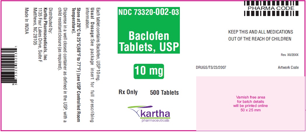 Baclofen Tablets, USP 10 mg - 500 Tablets