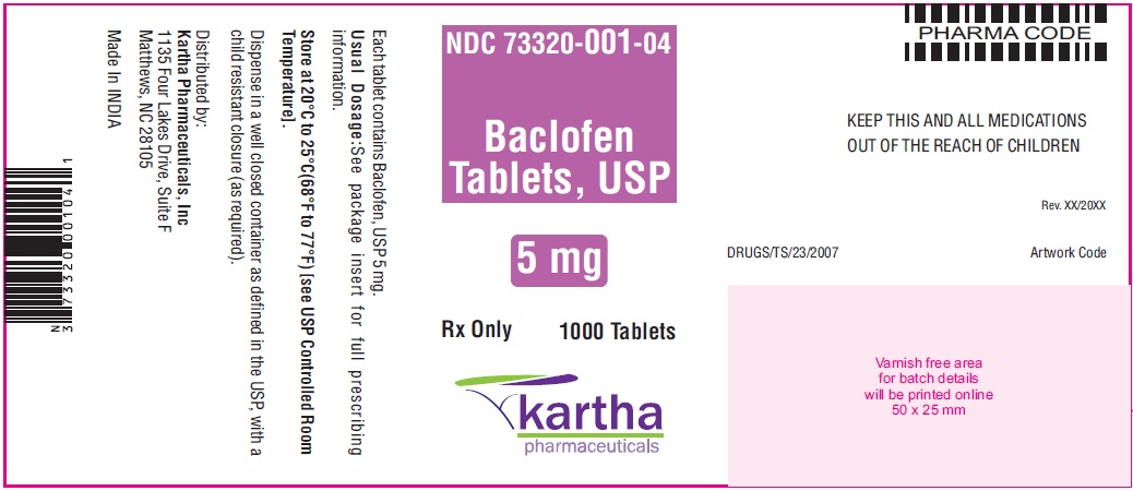 Baclofen Tablets, USP 5 mg - 1000 Tablets