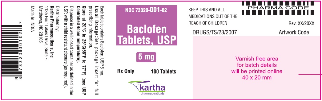 Baclofen Tablets, USP 5 mg - 100 Tablets