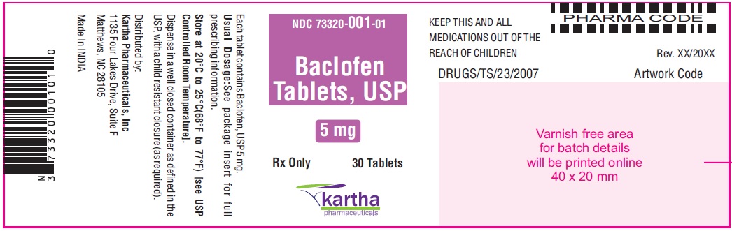 Baclofen Tablets, USP 5 mg - 30 Tablets