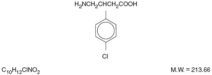 This is an image of the structural formula for Baclofen.