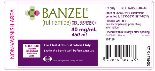 PRINCIPAL DISPLAY PANEL
NDC 62856-583-14
BANZEL®
(rufinamide) TABLETS
400 mg
14 tablets
