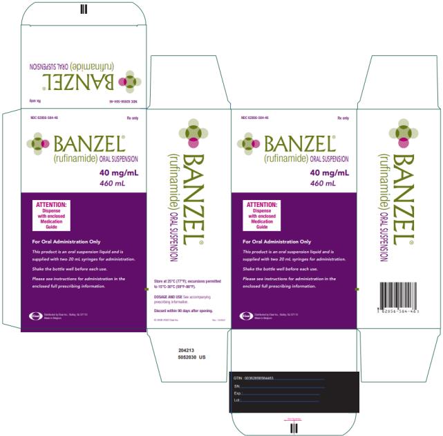 PRINCIPAL DISPLAY PANEL
NDC 62856-584-46
BANZEL®
(rufinamide) ORAL SUSPENSION
40 mg/mL
460 mL
