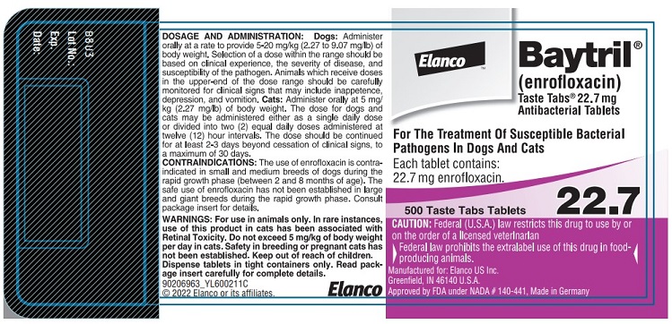 Principal Display Panel - 22.7 mg Bottle Label 500 Taste Tabs