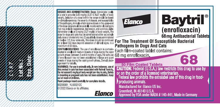 Principal Display Panel - 68 mg 50 Film Coated Tablets Bottle Label 