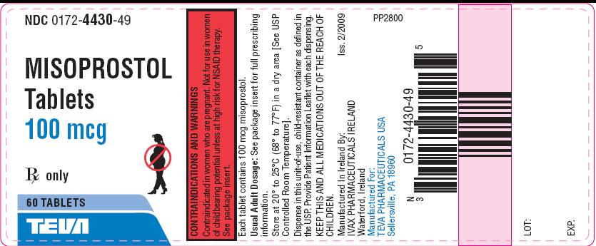 Misoprostol Tablets 100 mcg 60s Label
