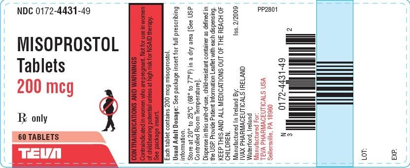 Misoprostol Tablets 200 mcg 60s Label