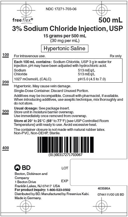 PACKAGE LABEL - PRINCIPAL DISPLAY – 3% Sodium Chloride Injection, USP Bag Label
