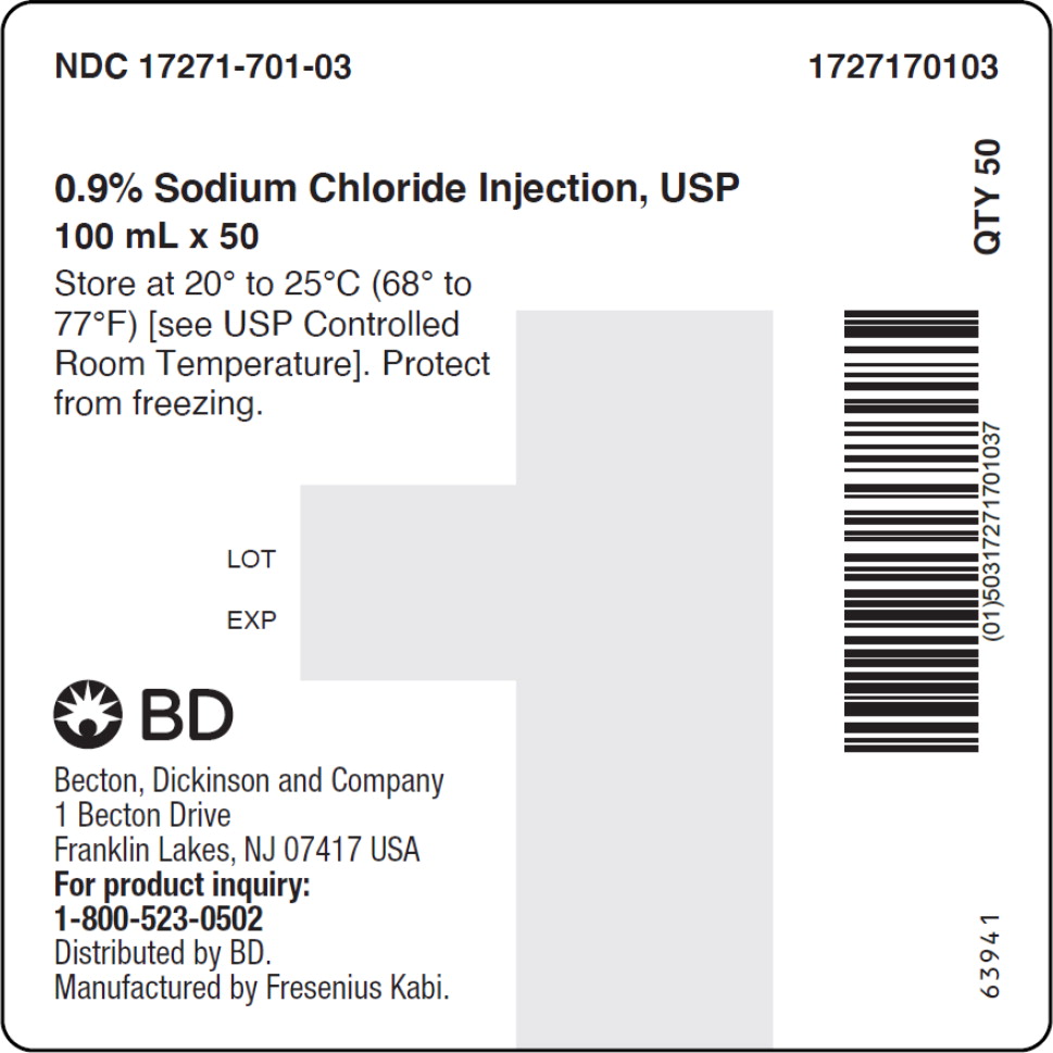 PACKAGE LABEL – PRINCIPAL DISPLAY PANEL – Sodium Chloride 100 mL Case Label
