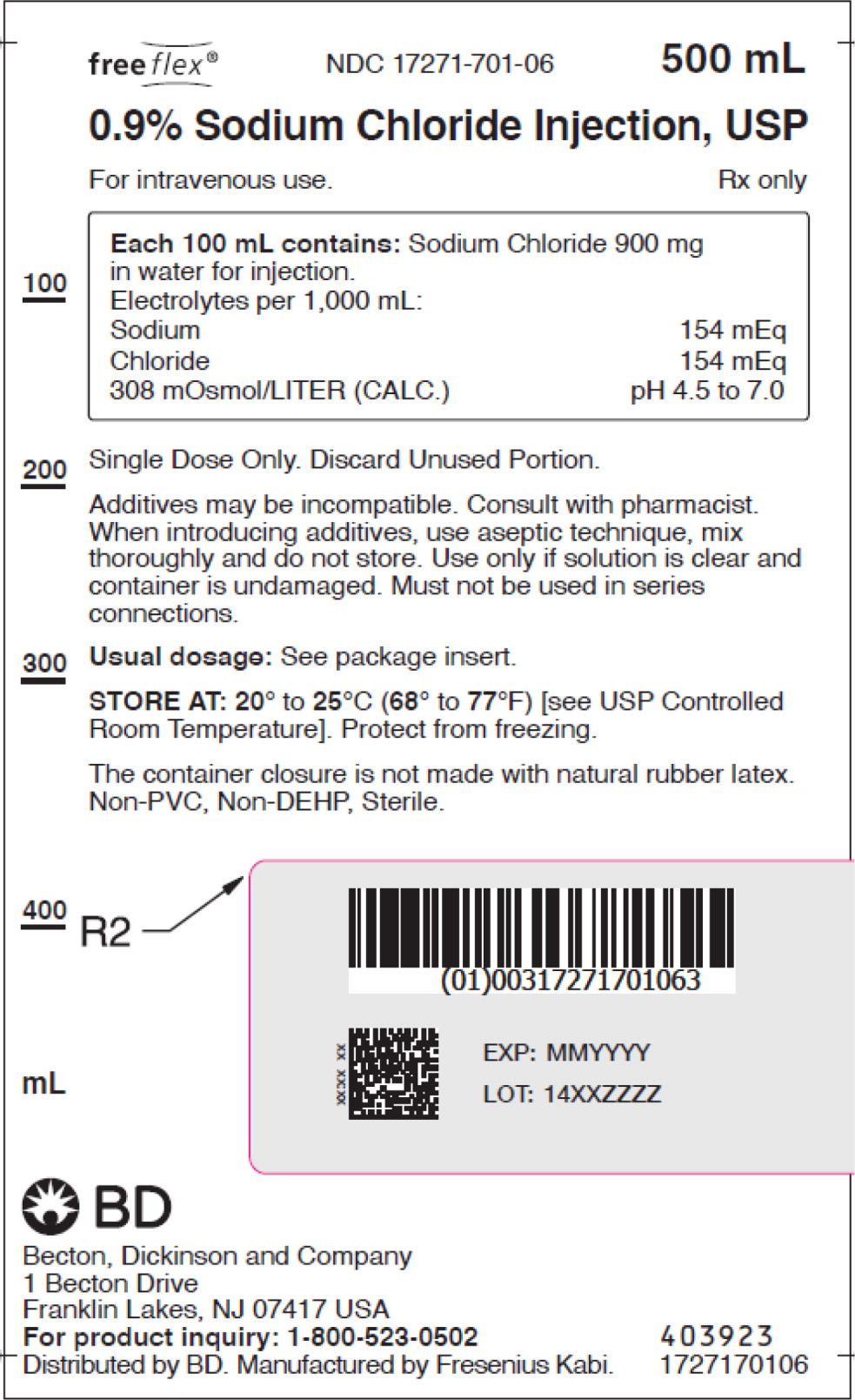 PACKAGE LABEL – PRINCIPAL DISPLAY PANEL – Sodium Chloride 500 mL Bag Label
