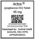 Actos 45 mg Pouch Label