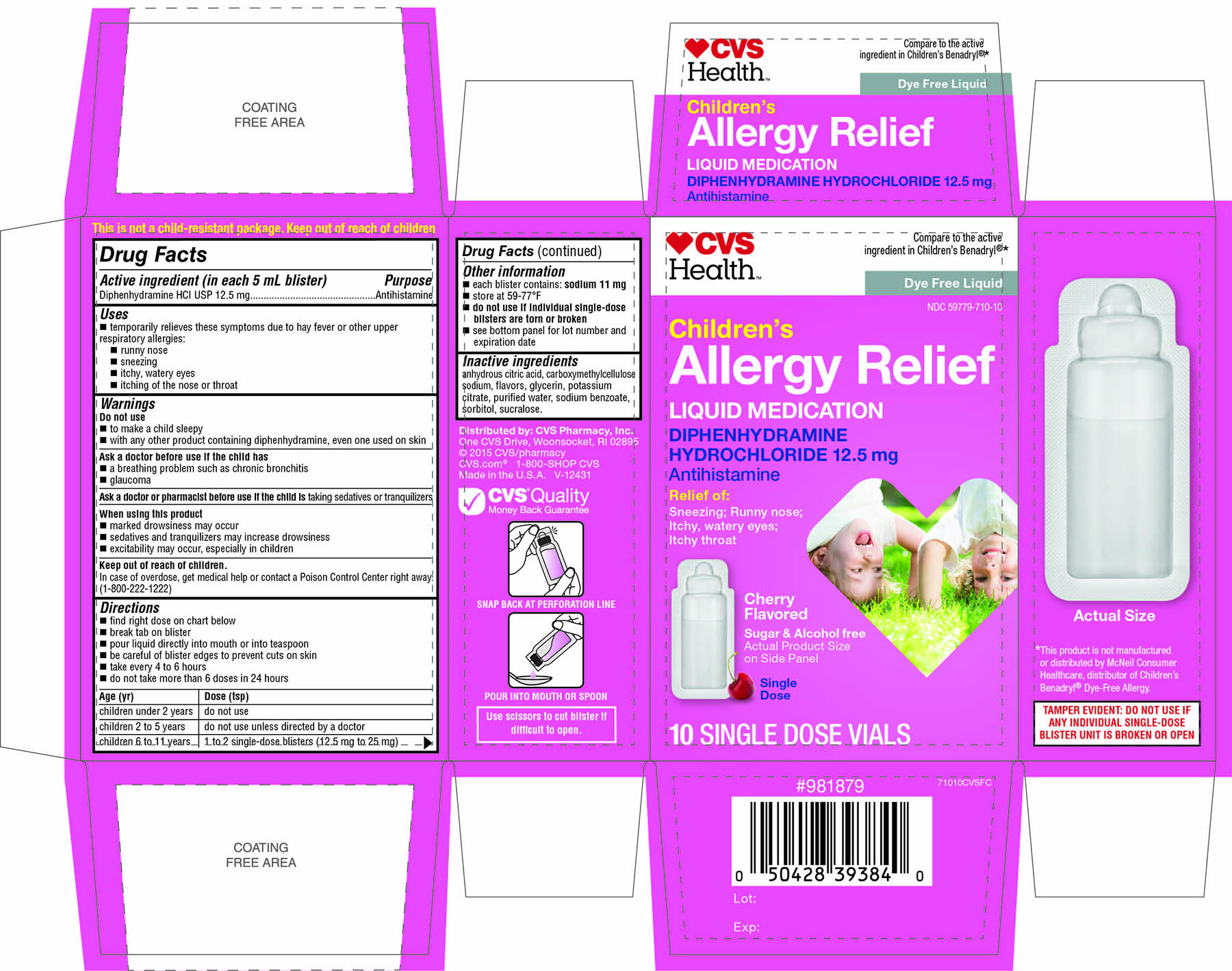 CVS Health Children's Allergy Relief 10 Single Dose Vials.