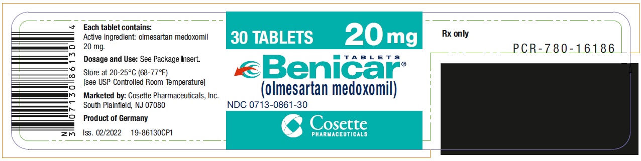 PRINCIPAL DISPLAY PANEL NDC 0713-0861-30 TABLETS Benicar (olmesartan medoxomil) 20 mg 30 TABLETS Rx only